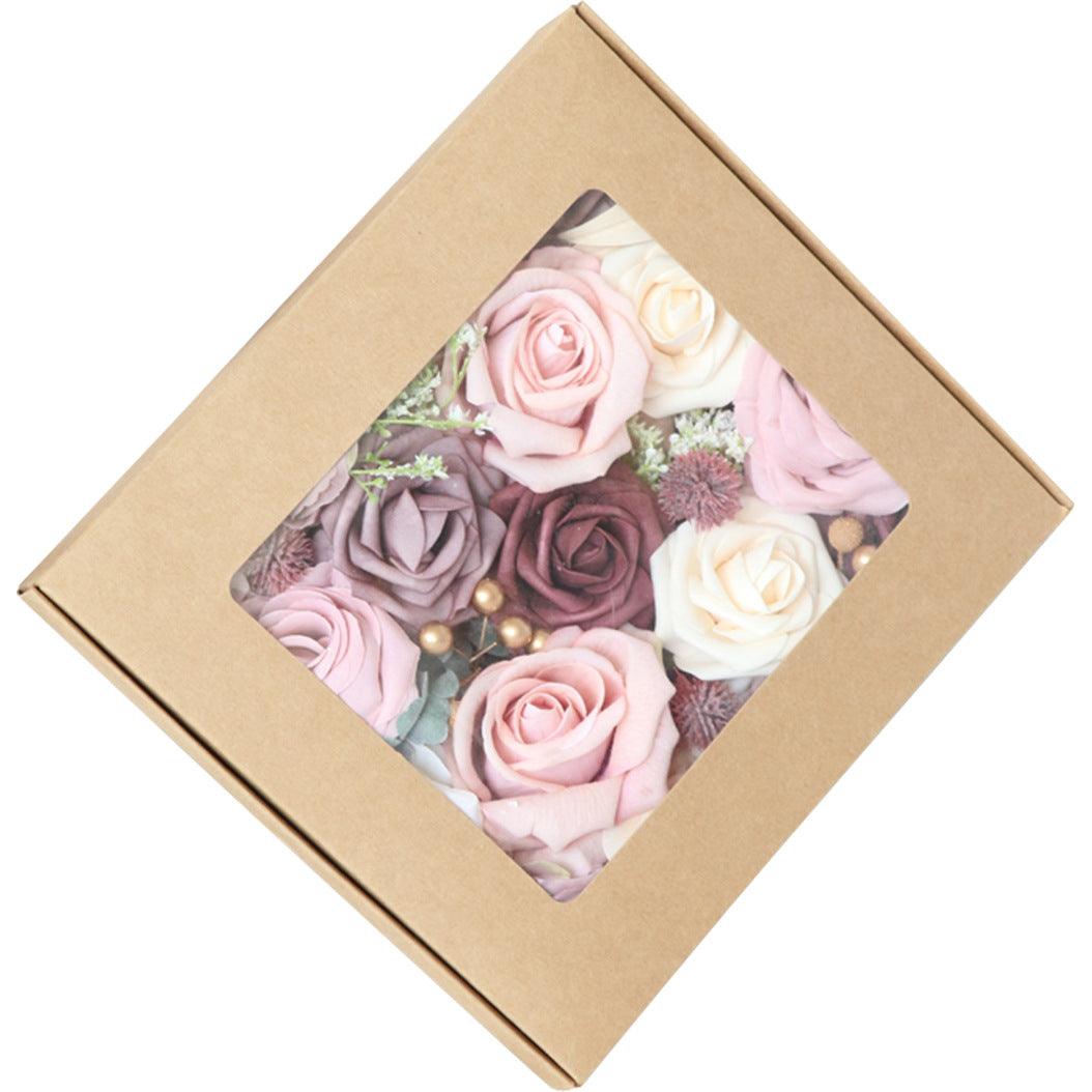 European Wedding Gift Boxed Flowers Wedding Birthday Party Handmade Gift Flower Box Simulation Flower Diy