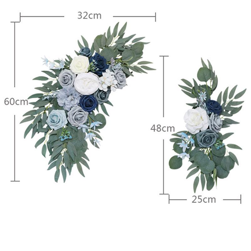 Simulated haze blue rose art wedding welcome sign decoration corner flower props