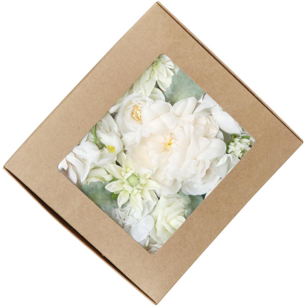 White Artificial Simulation Box Flower | Uflower