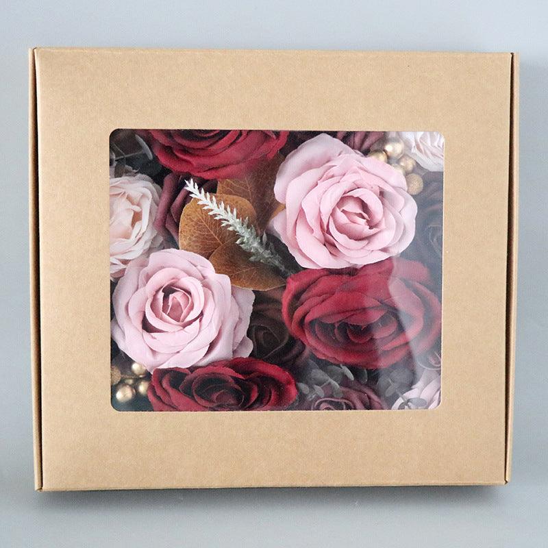 Simulation Flower Flower Box Wedding Birthday Fake Flower Gift Box DIY Home Flower Bouquet