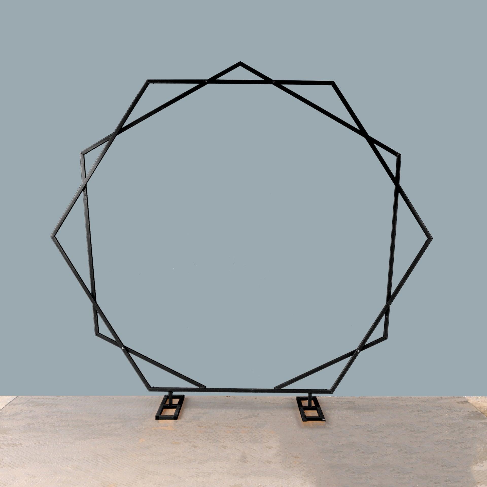 Double hexagonal wedding arch iron background props