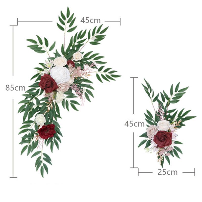 Simulated White Wine Red Rose Silk Flower Wedding Welcome Sign Flower Art Guide Sign Props