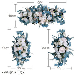 Peacock Blue Wedding Arch Corner Flower Decor