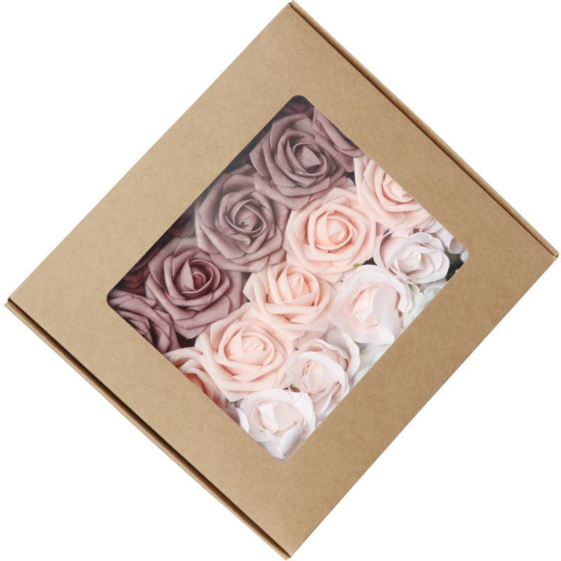 Simulation PE Roses Boxed Flowers Wedding Birthday Party Handmade Gift Flower Boxes