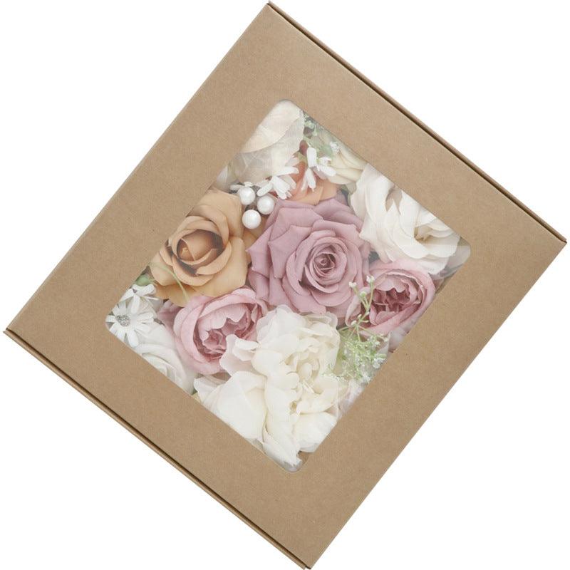 Boxed flowers DIY rose simulation hand bouquet Valentine's Day gift flower box