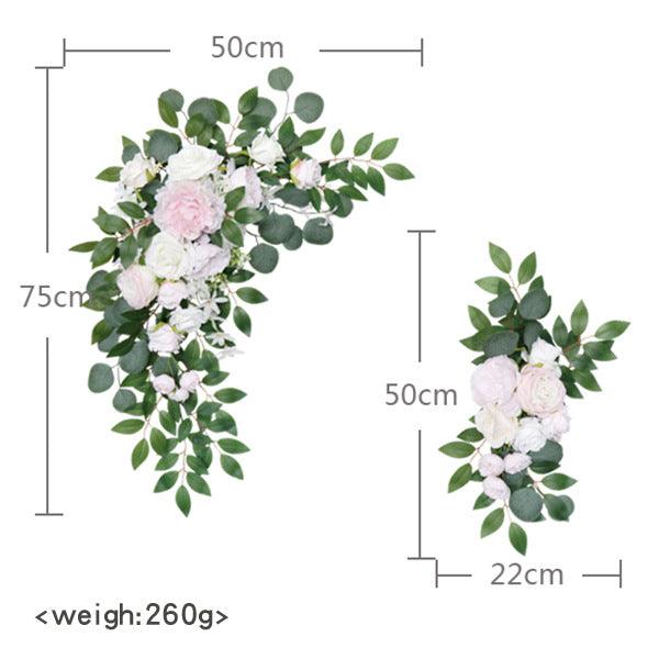 Simulation Rose Eucalyptus Arch Flower Forestry Outdoor Wedding Signing Table Corner Flower