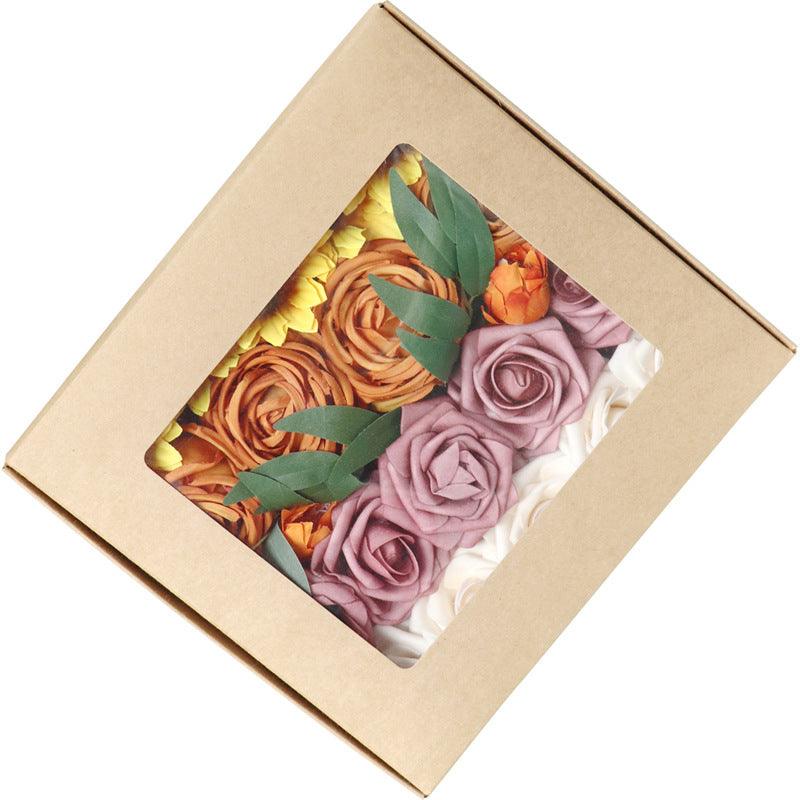 Simulation Flower Box Wedding Festivals Handmade Gift Box Flower Western Wedding Diy Bridal Clutch