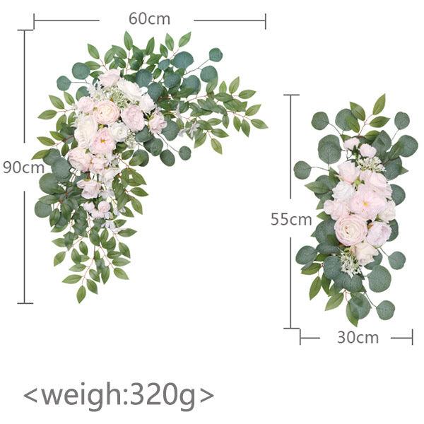 Pink Rose Wedding Arch Hanging Corner Floral Decor