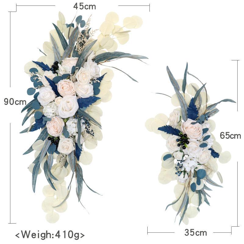 Champagne Eucalyptus Leaf Wedding Arch Hanging Corner Floral Decor