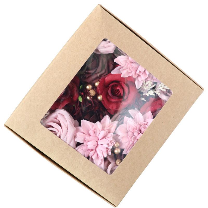 Simulation Flowers Boxed Flowers Mother's Day Birthday Gift Box Flowers Diy Home Hand Flower