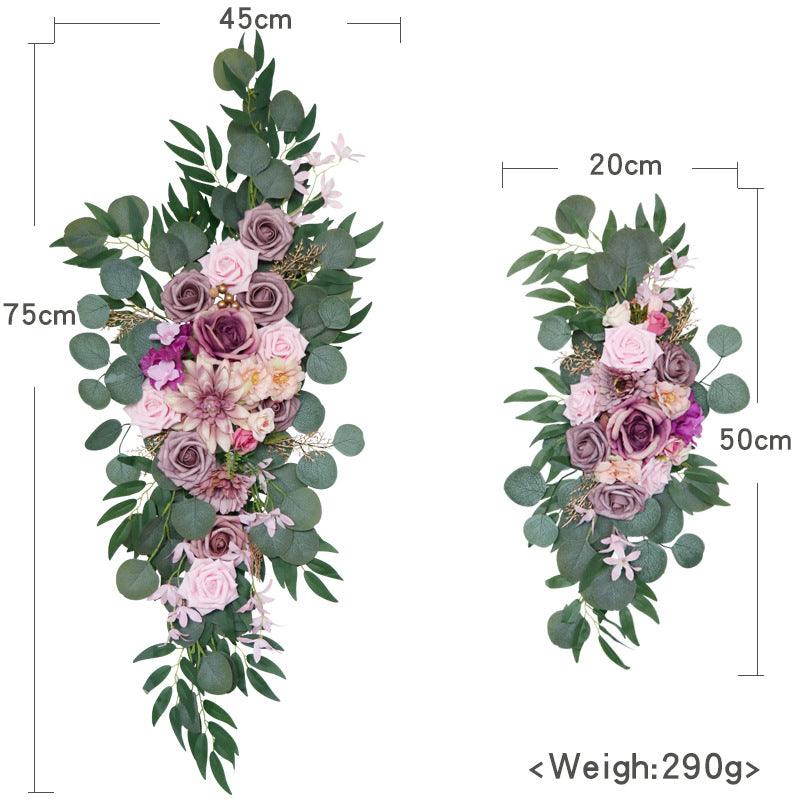 Pink Purple Rose Roses Wedding Arch Hanging Corner Floral Decor