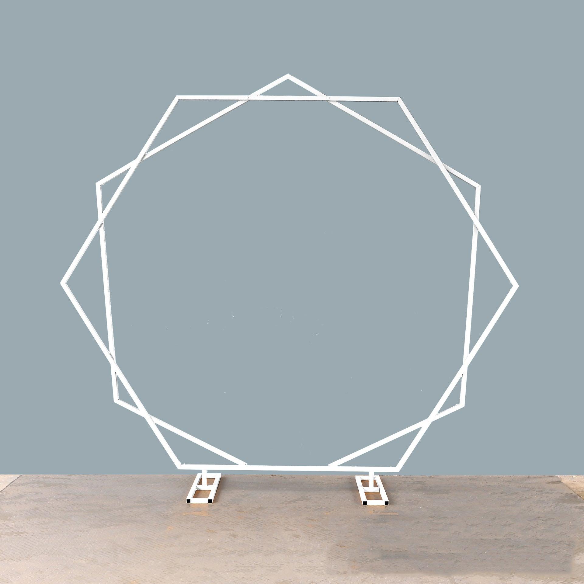 Double hexagonal wedding arch iron background props