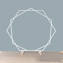 Double hexagonal wedding arch iron background props