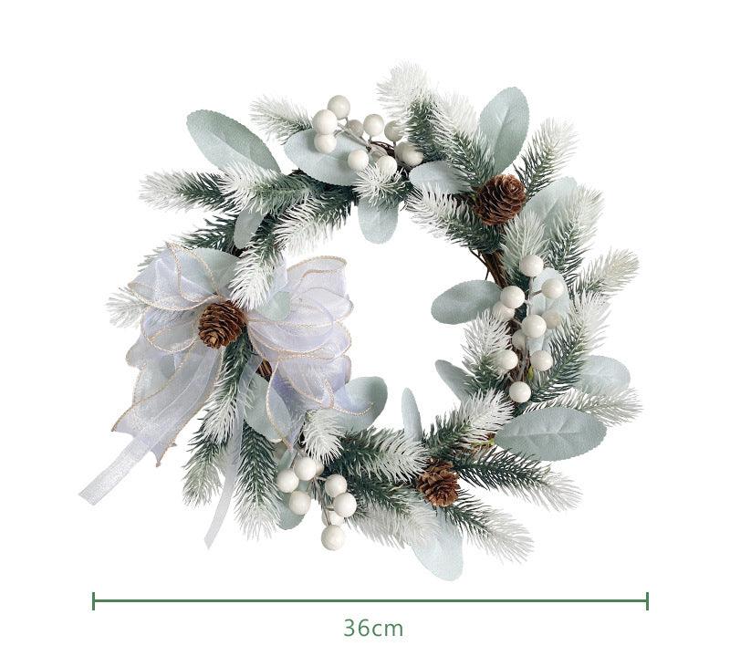 Simulation Pine Needle Wreath Christmas Flowers Money Leaves Greenery Wall Hanging Indoor Decoration