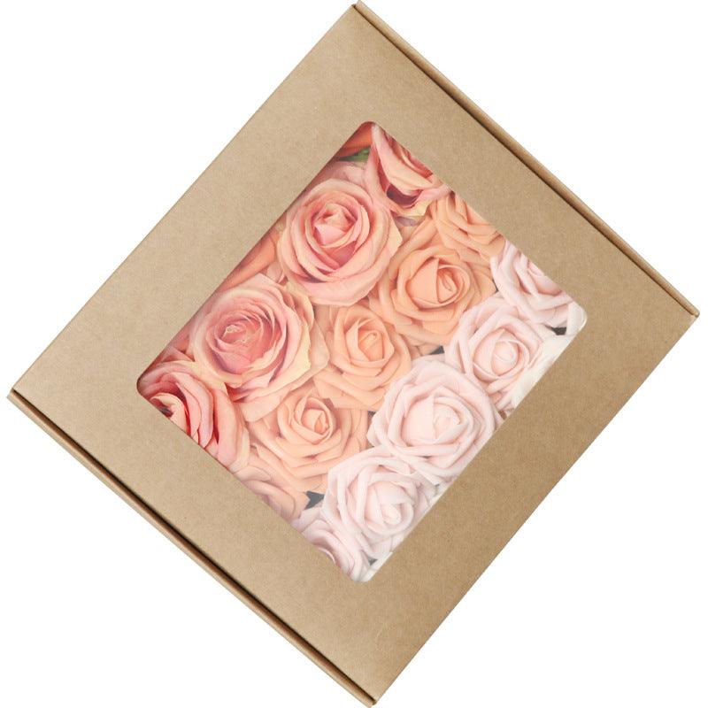 Simulation PE Roses Boxed Flowers Wedding Birthday Party Handmade Gift Flower Boxes