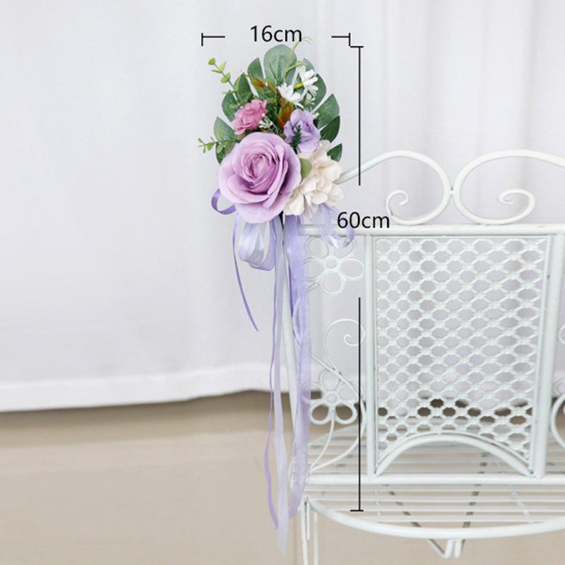 Simulated flower chair back flower wedding bouquet decoration