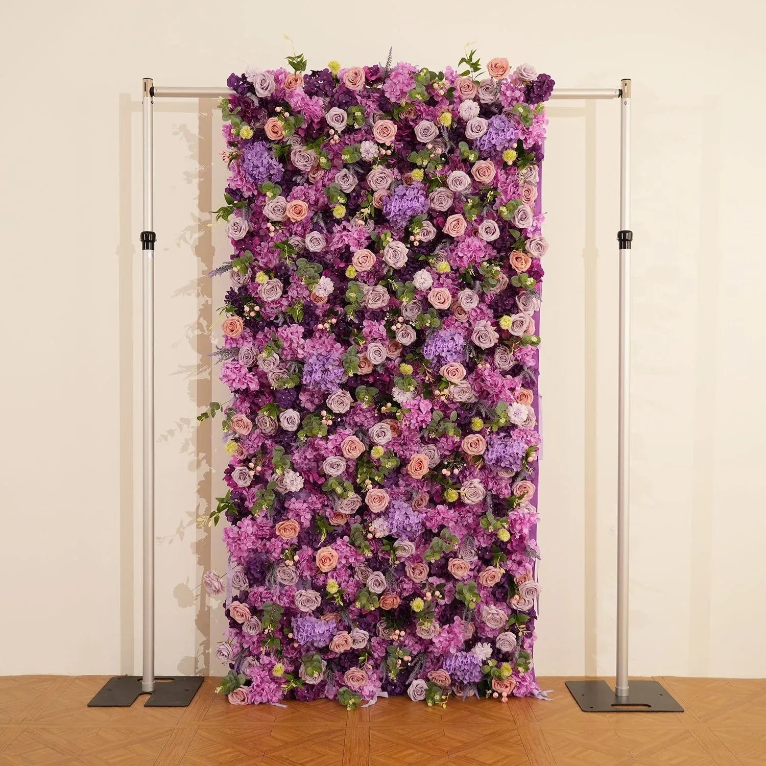 Uflower Flower Wall 3D Purple Hydrangea Floral Backdrop Wedding Party Proposal Decor - Uflower