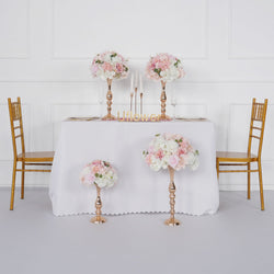 Uflower Pink Table Centerpiece Floral Ball Wedding Table Decoration