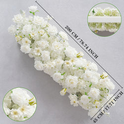 Uflower White Sofa Table Runner Floor Flower Arrangement Wedding KT Backdrop Decor