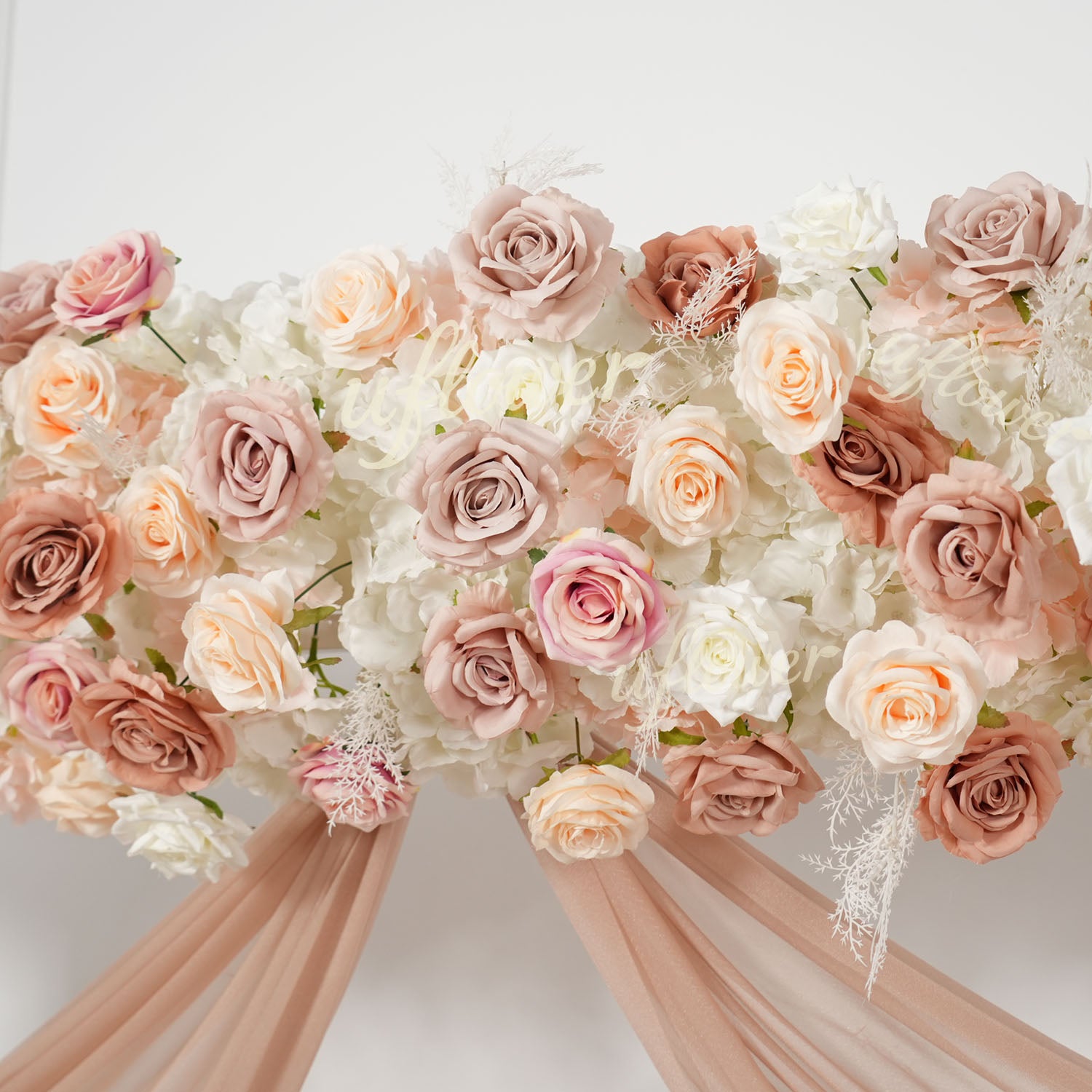 Uflower Champagne Pink Rose Arrangement Wedding Backdrop Floral Props