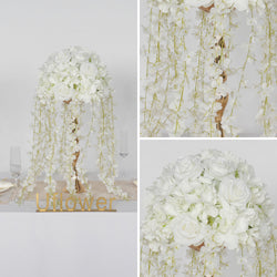 Uflower White Wedding Table Centerpiece Flower Arrangement