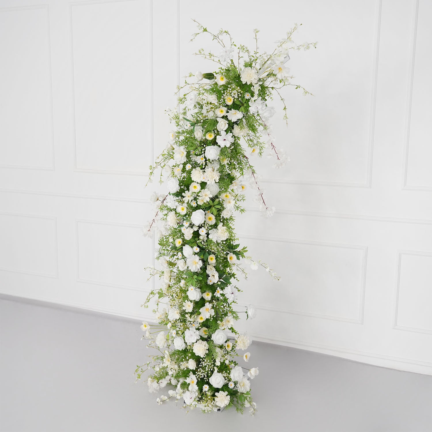 Uflower Green White Floral Horn Arch Wedding Party Backdrop Decor
