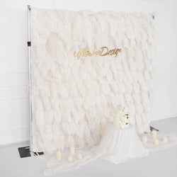 Uflower Artificial White 5D Flower Wall Wedding Backdrop Deco Birthday Party