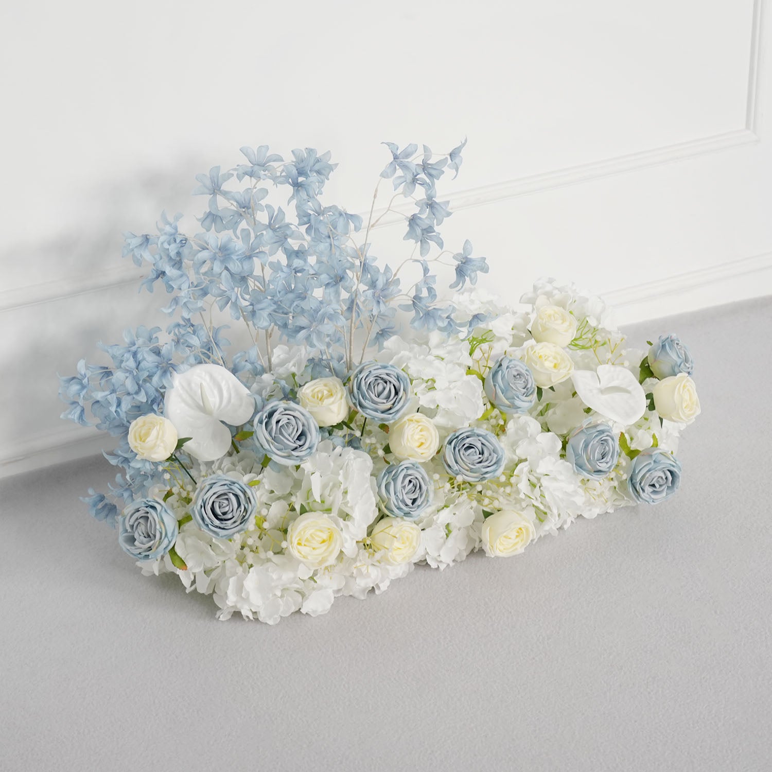 Uflower Blue White Flower Wedding Backdrop Arch Floral Arrangement