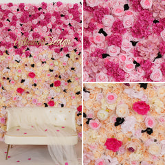 Rose Pink Gradient Flower Wall