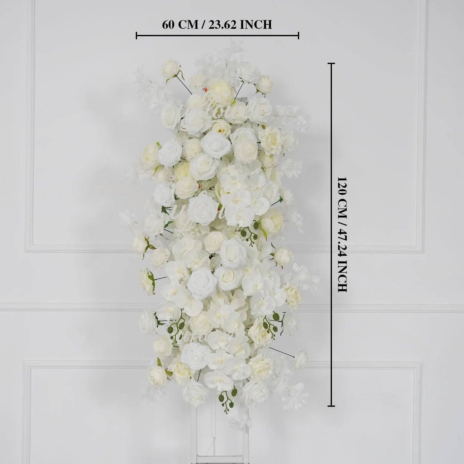 Uflower Artificial White Wedding KT Backdrop Flower Row Decor - Uflower