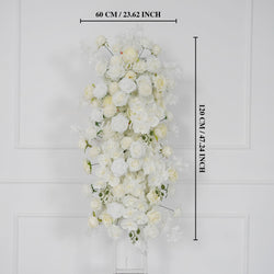 Uflower Artificial White Wedding KT Backdrop Flower Row Decor