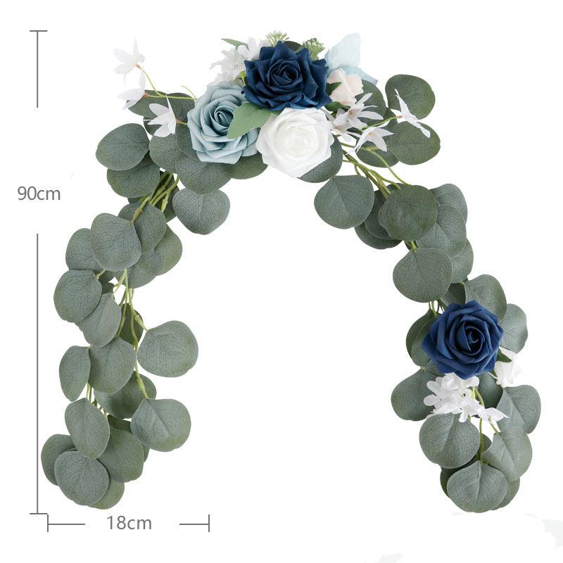 Simulated flower Eucalyptus rattan chair back flower wedding chair back flower decoration