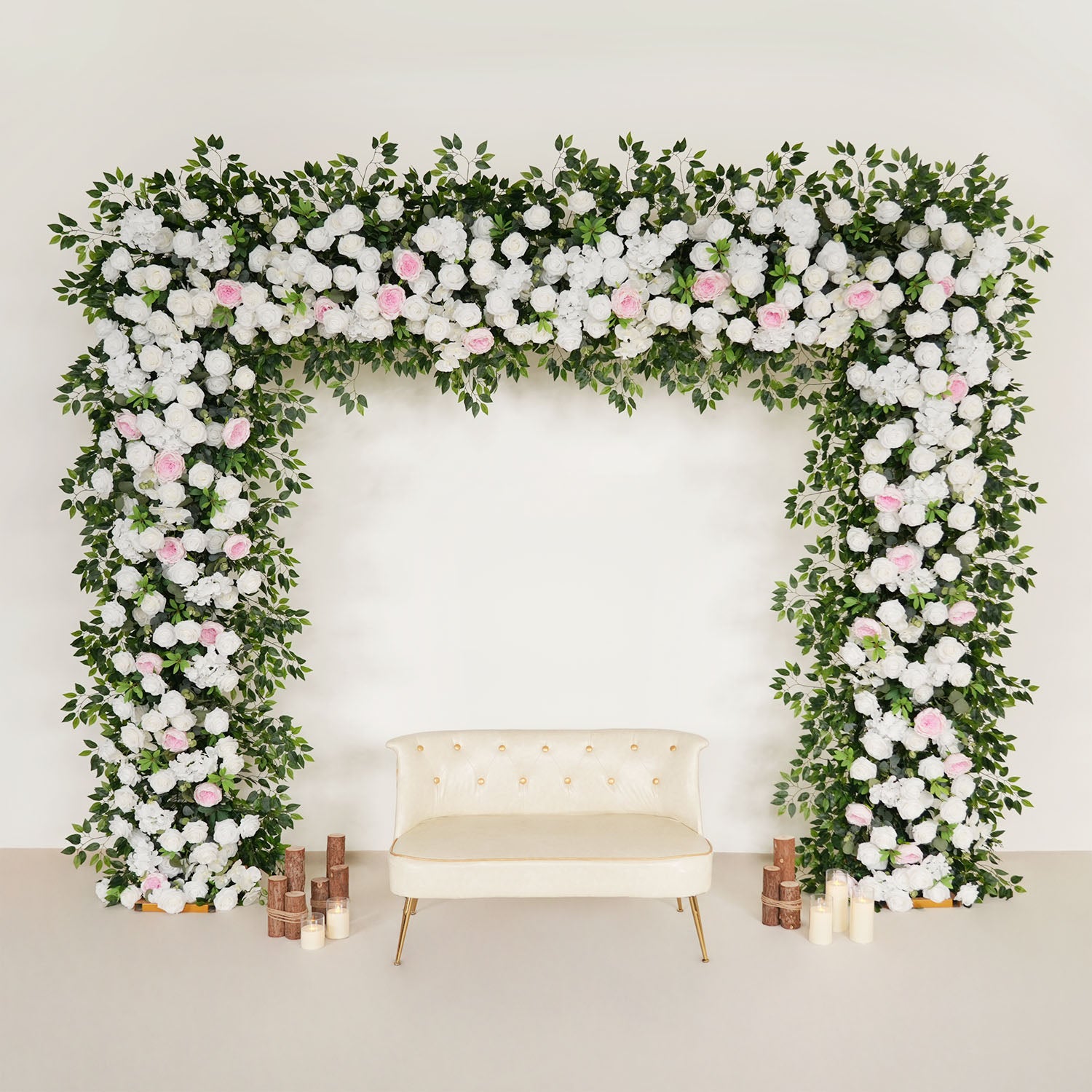 Uflower White Rose Wedding Background Flower Arrangement Arch Decoration