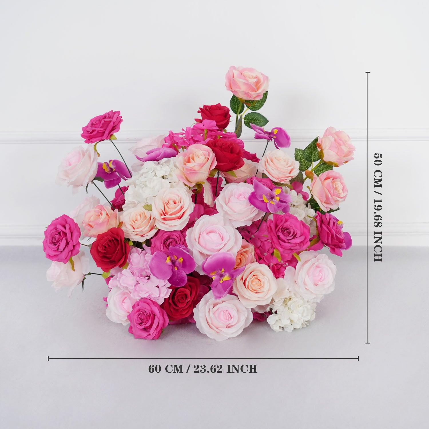 Uflower Pink Rose Wedding Background Arch KT Board Decoration Flower Arrangement