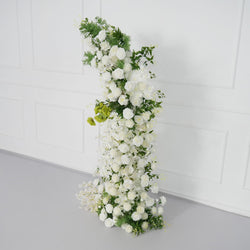 Uflower White Rose Green Leaf Floral Horn Arch Wedding Party Backdrop Decor