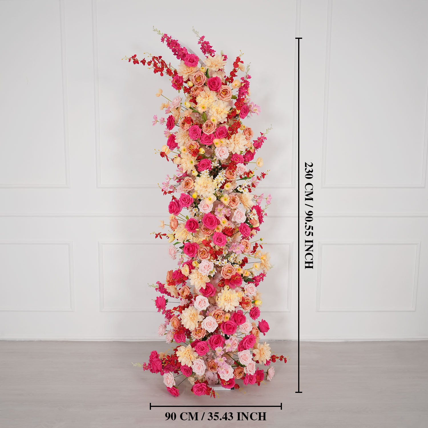 Uflower Champagne Pink Flower Horn Arch Wedding Party Birthday Backdrop Decor