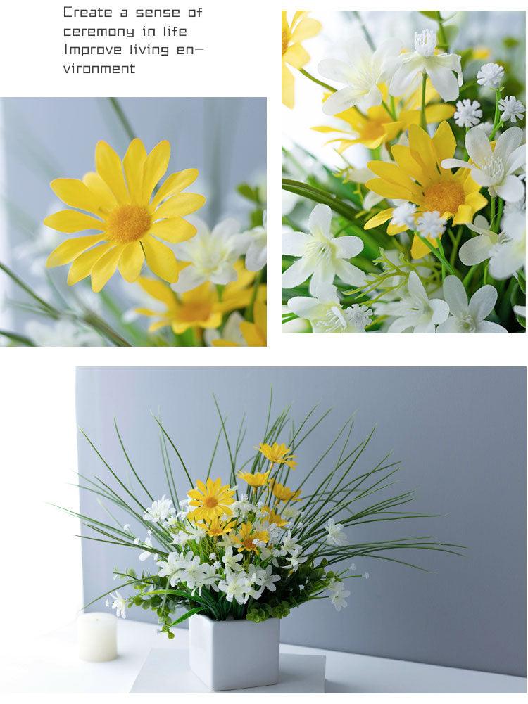 Simulated silk orchid daisy bouquet decorative ornaments ceramic bonsai