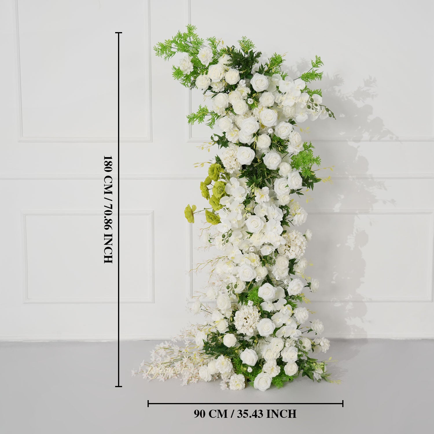 Uflower White Floral Greenery Horn Arch Wedding Party Backdrop Decor