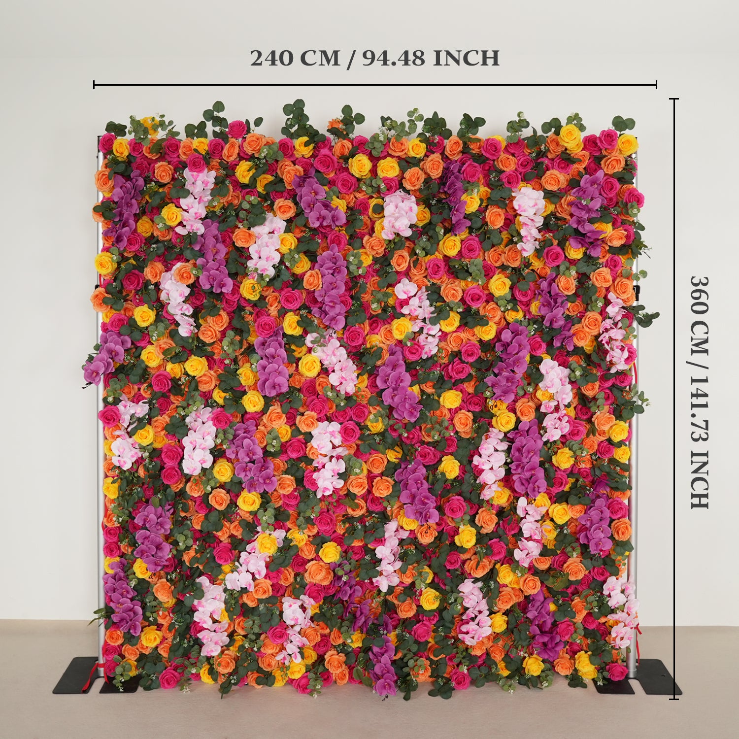 Artificial Mix Rose Butterfly Orchid 5D Wedding Flower Wall