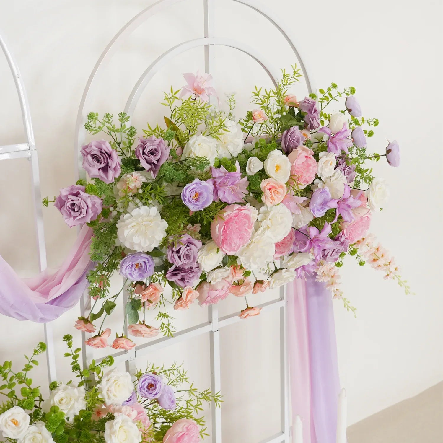 Uflower Artificial Purple Pink Wedding KT Backdrop Flower Row Decor - Uflower