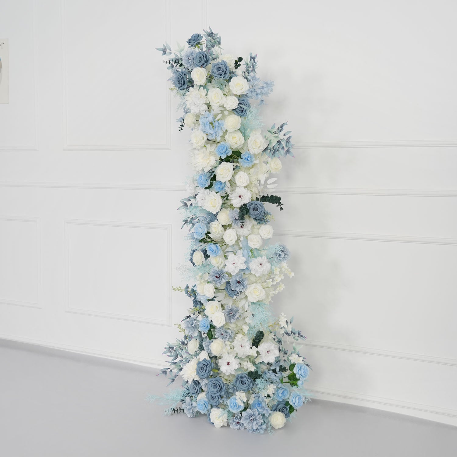 Uflower Horn Arch Blue White 5D Floral Arrangement Wedding Decor