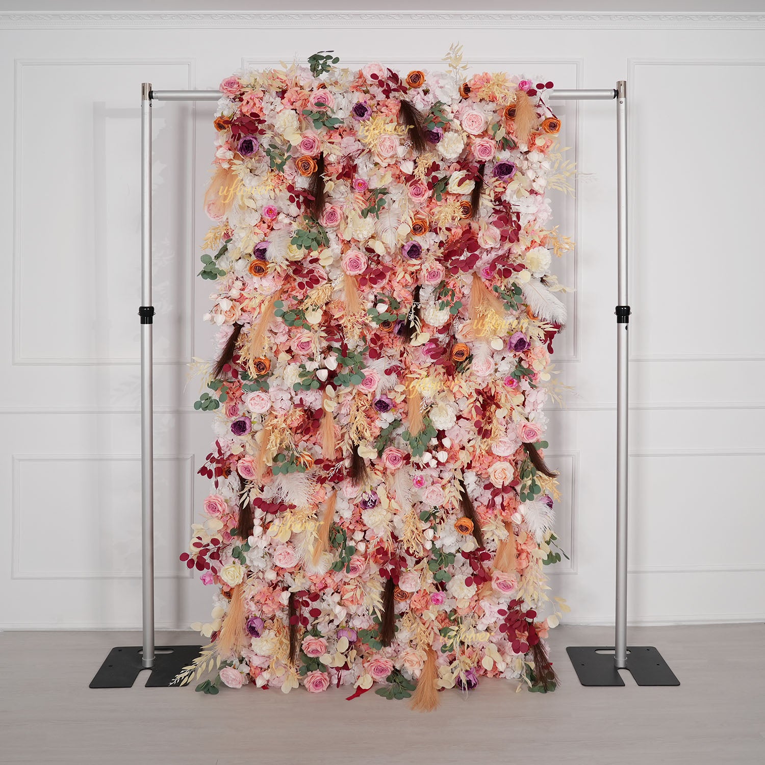 Uflower Champagne Khaki 5D Flower Wall Wedding Party Proposal Decor