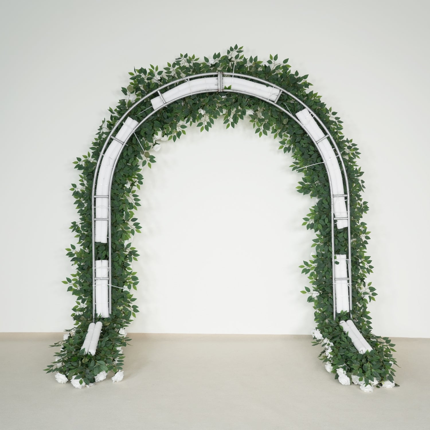 Uflower Green White Rose Willow Leaves Wedding Background Arch Decoration Flower Arrangement