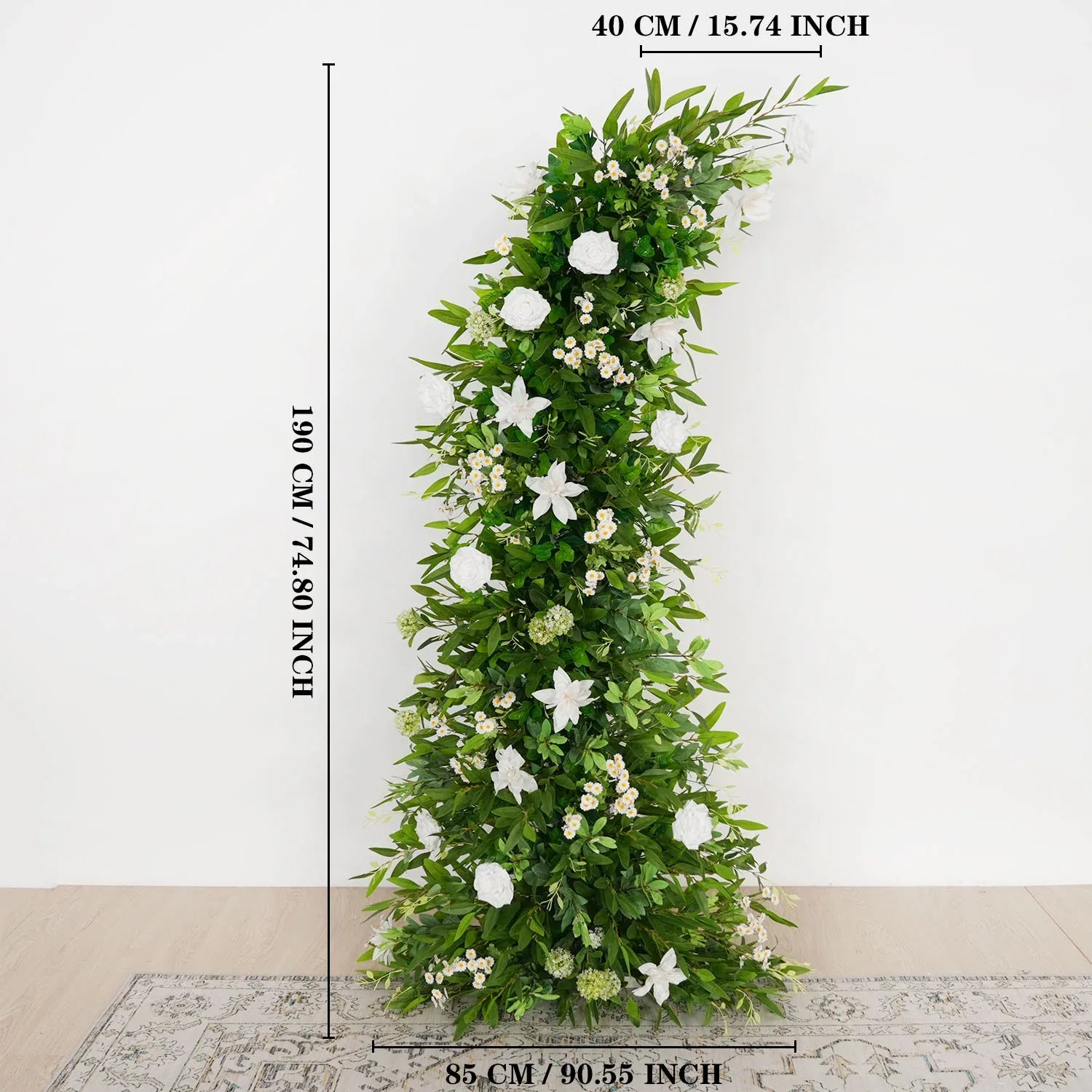 Uflower Outdoor Wedding Backdrop Horn Arch Decor Green Leaves Floral Arrangement - Uflower