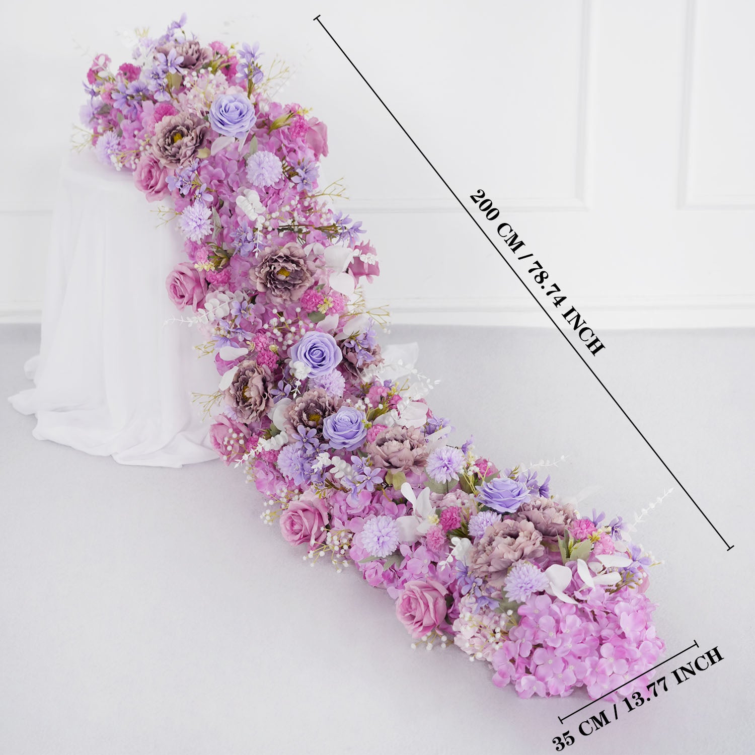 Uflower Artificial Flower Row Sofa Table Runner Floor Flower Arrangement