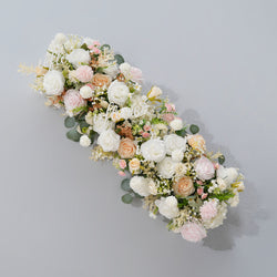 Artificial Champagne Pink White Rose Flower Arrangement Wedding Backdrop Decor Props