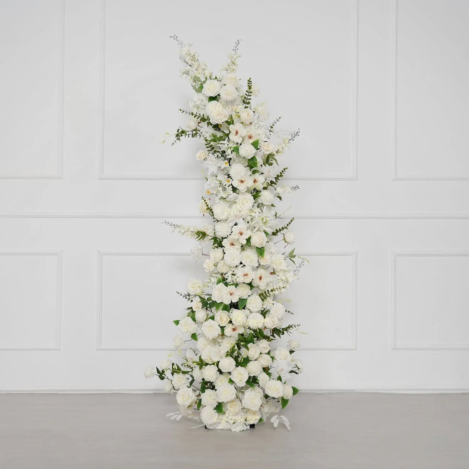Uflower White Greenery Arrangement Floral Horn Arch Wedding Party Backdrop Decor SET80189 - Uflower