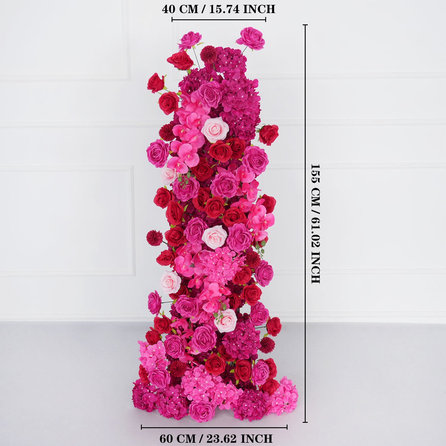 Artificial Rose Red Wedding KT Background Decor Flower Row