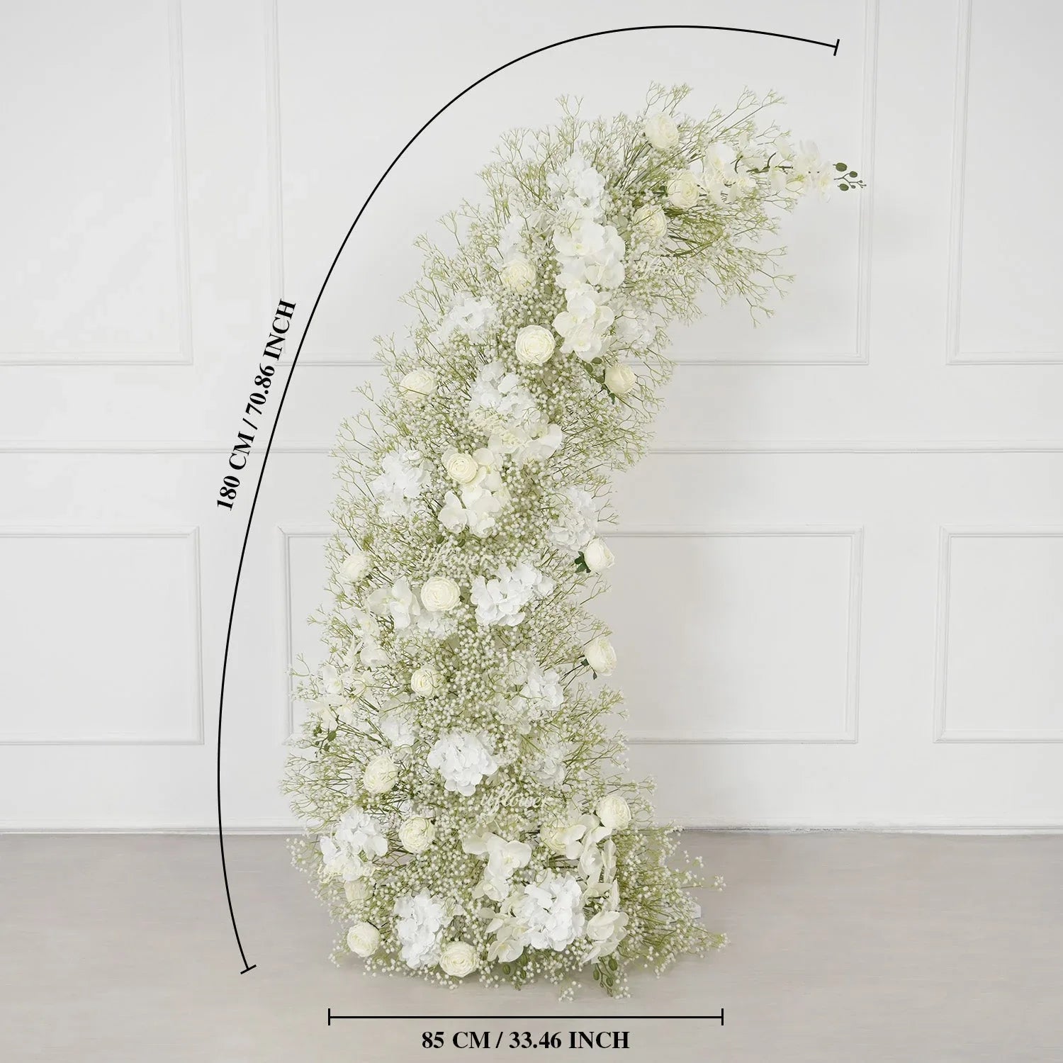 Uflower White Baby's Breath Horn Arch Wedding Party Backdrop Decor SET80211 - Uflower