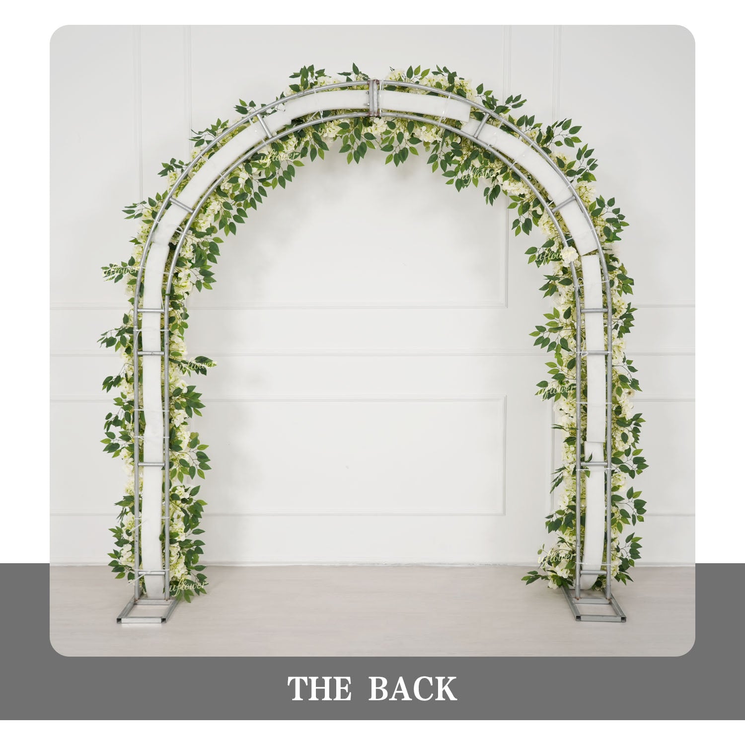 Uflower White Rose Greenery Floral Door Arch Wedding Party Backdrop Decoration